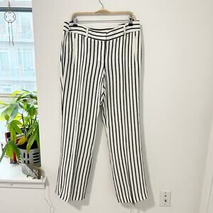 Ann Taylor Loft Marisa Linen Stripe Trouser Pants Size 10